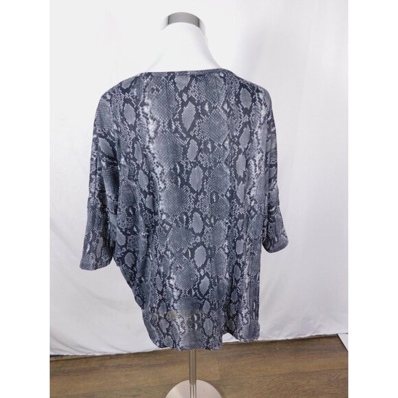 Express Gray Black Snake Print Dolman Top S - Scoop Neck - Excellent - Picture 6 of 11